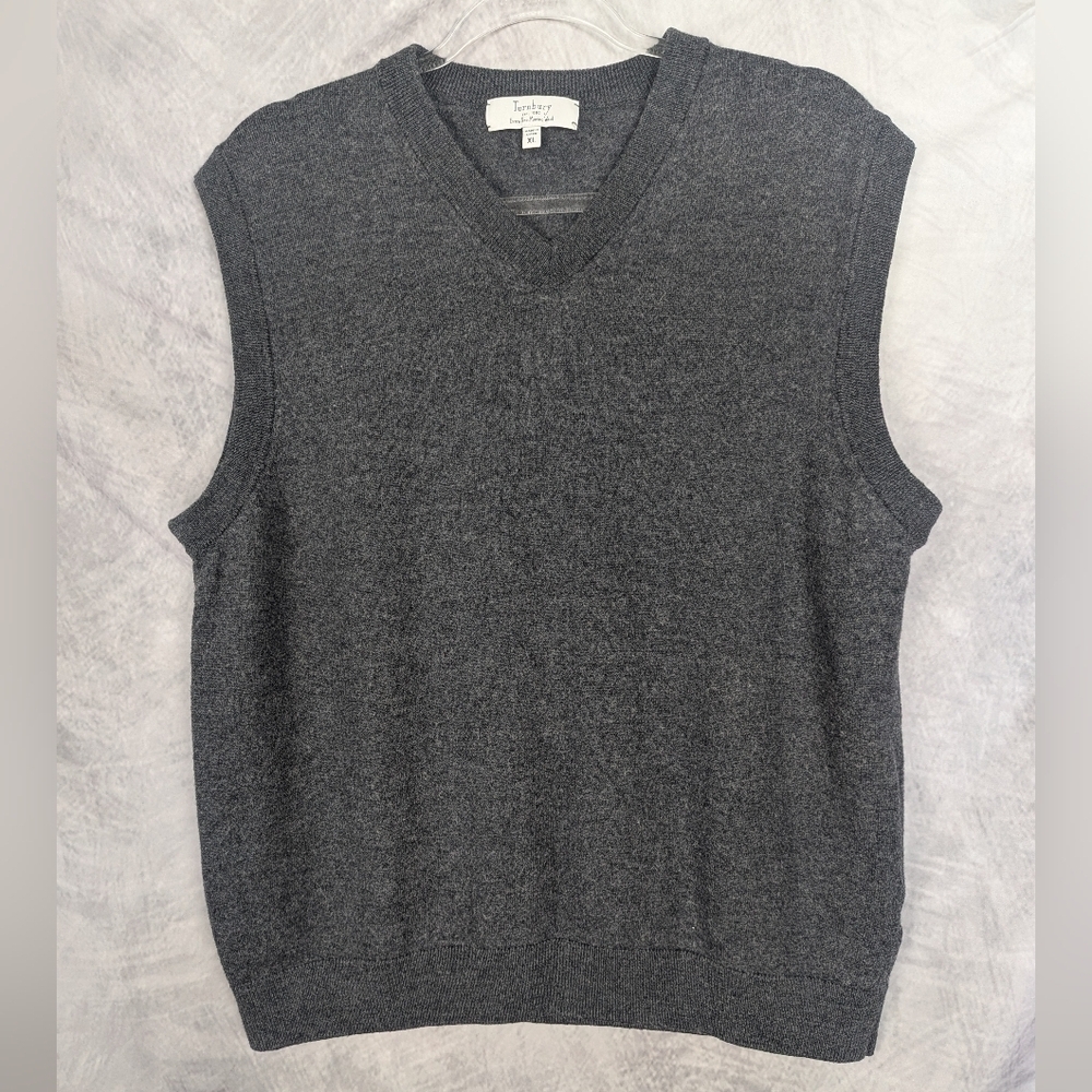 Turnbury Men's Size XL Gray Vest Extra Fine Merino Wool Excellent Condition